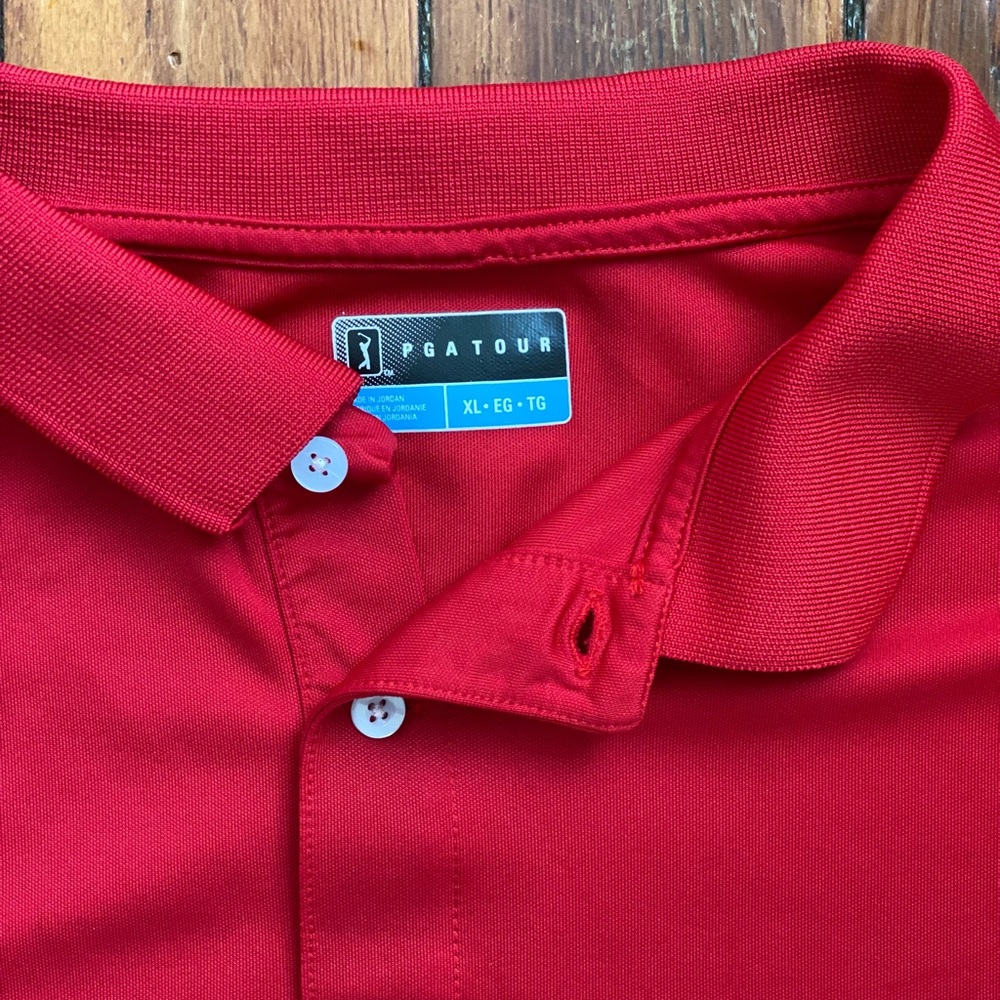 PGA Tour Brand Men’s Athletic Polo Red szXL